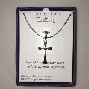 Cross Necklace with Heart in the Middle